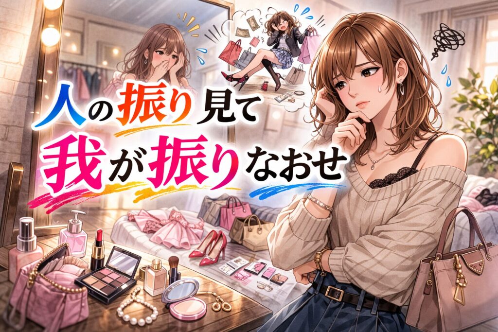 女装男子と遊ぶことで客観的に女装を見直す気づきを解説する美しい女装男子イラスト