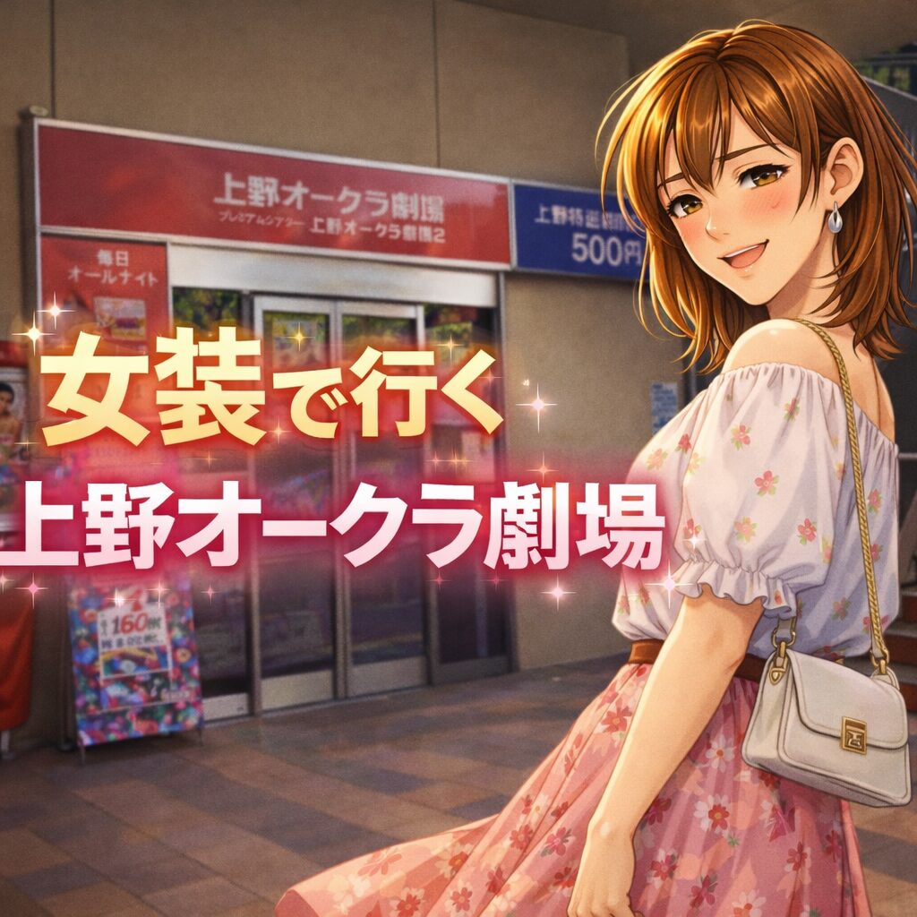 上野オークラ劇場を女装で利用する際の入場から席選び、過ごし方の流れをまとめた記事のイメージ画像