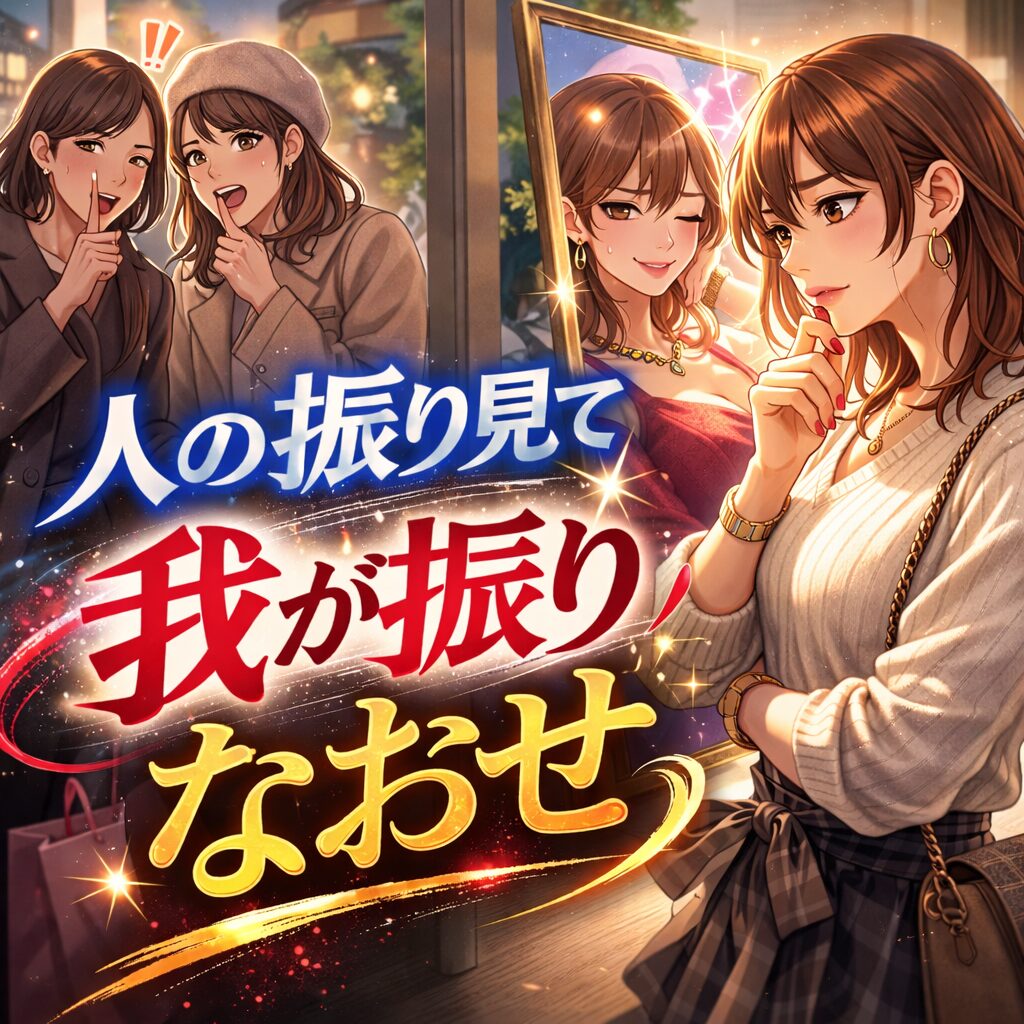 他の女装男子と交流して分かる自分の見え方｜客観視の大切さを描いた女装男子のイラスト