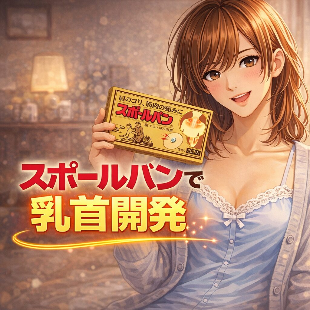 スポバンを持っている女装している人のイラスト